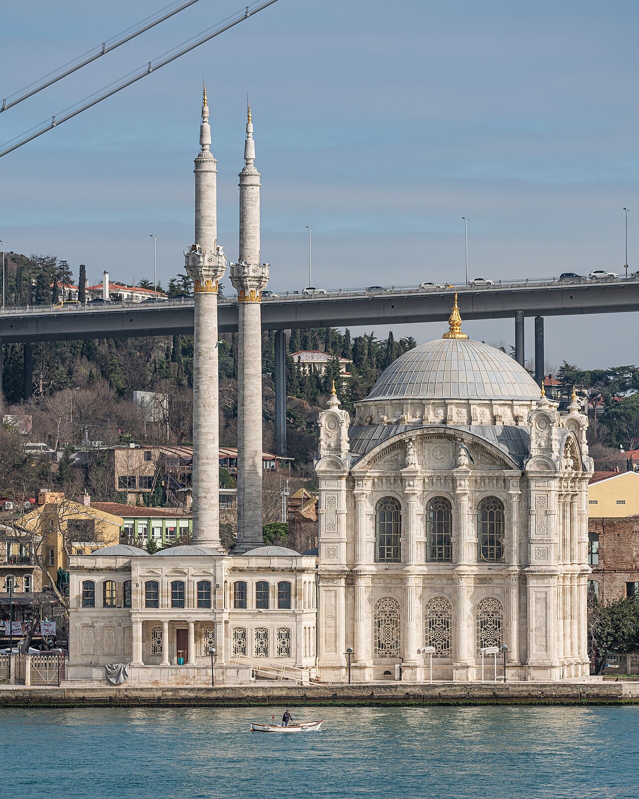 Ortakoy waterfront on the Istanbul Bosphorus drive driving route
