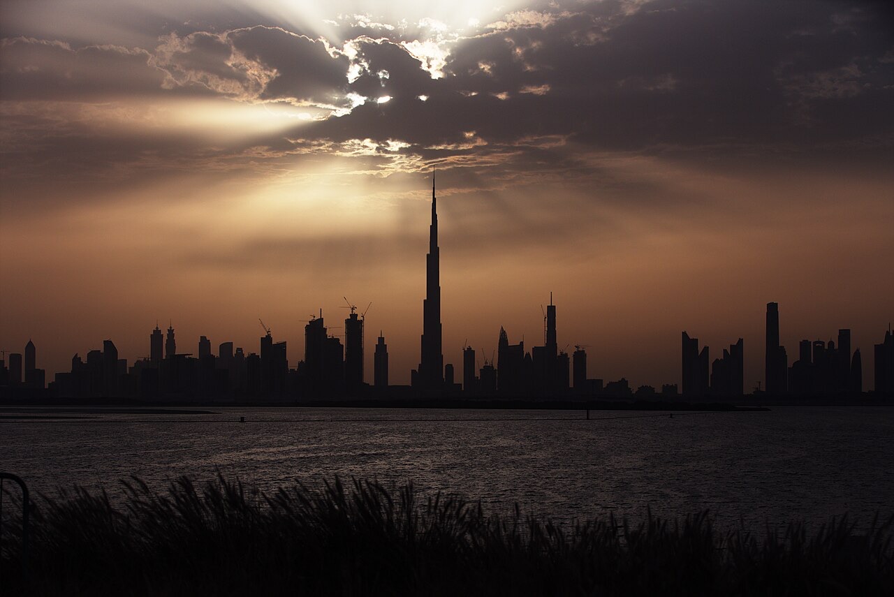 Burj Khalifa on the Dubai to Hatta driving route